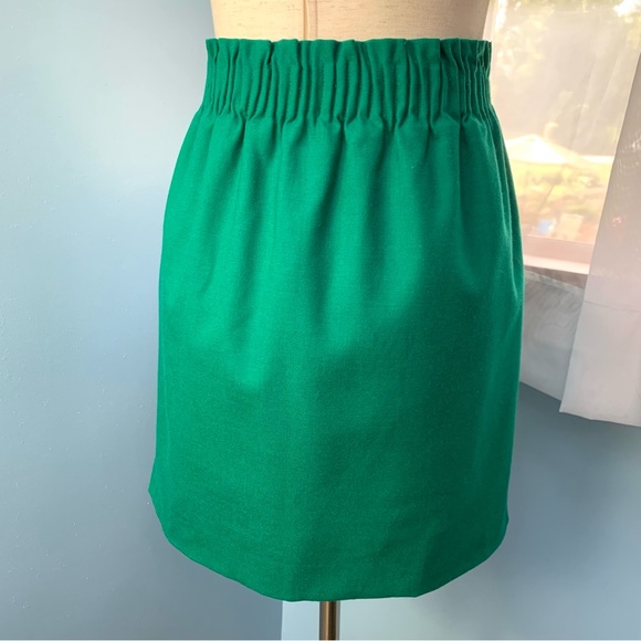 J. Crew Green Wool Sidewalk Skirt - Picture 4 of 7